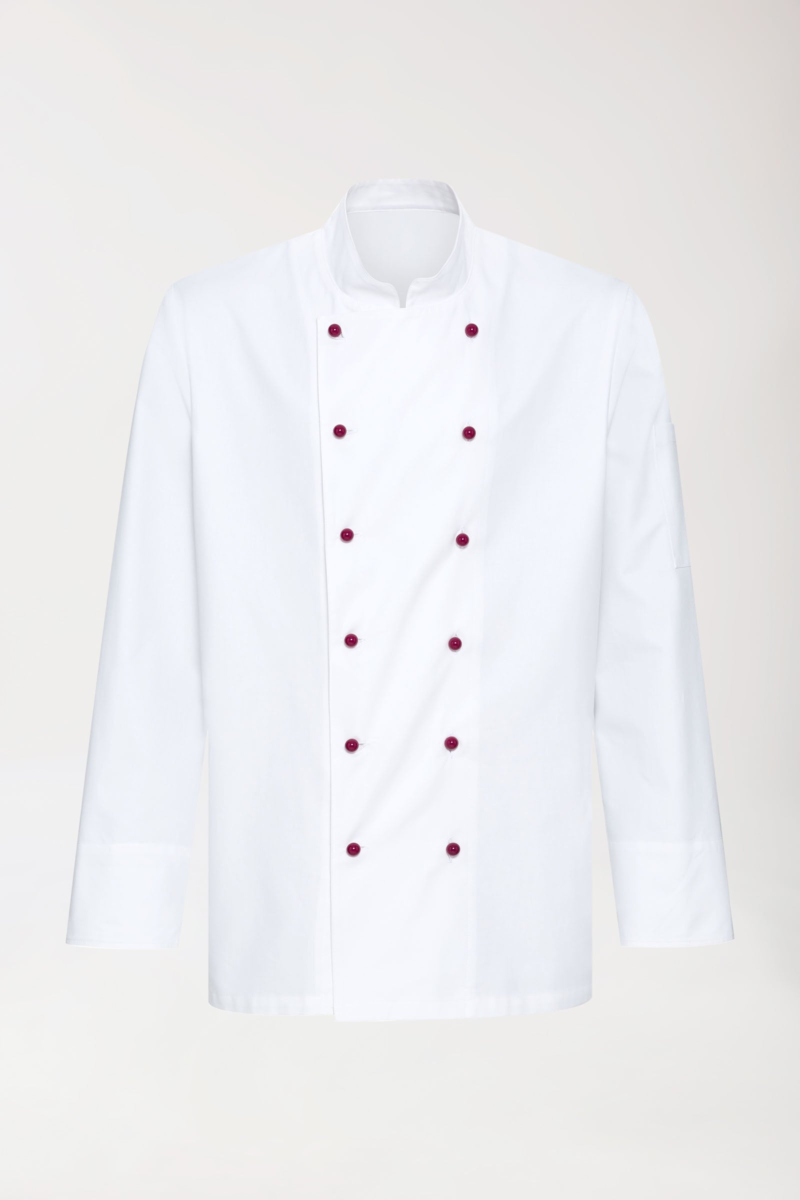 Gastro Kochjacke Herren aus Baumwolle - 1/1 Arm weiß, Vorderansicht 