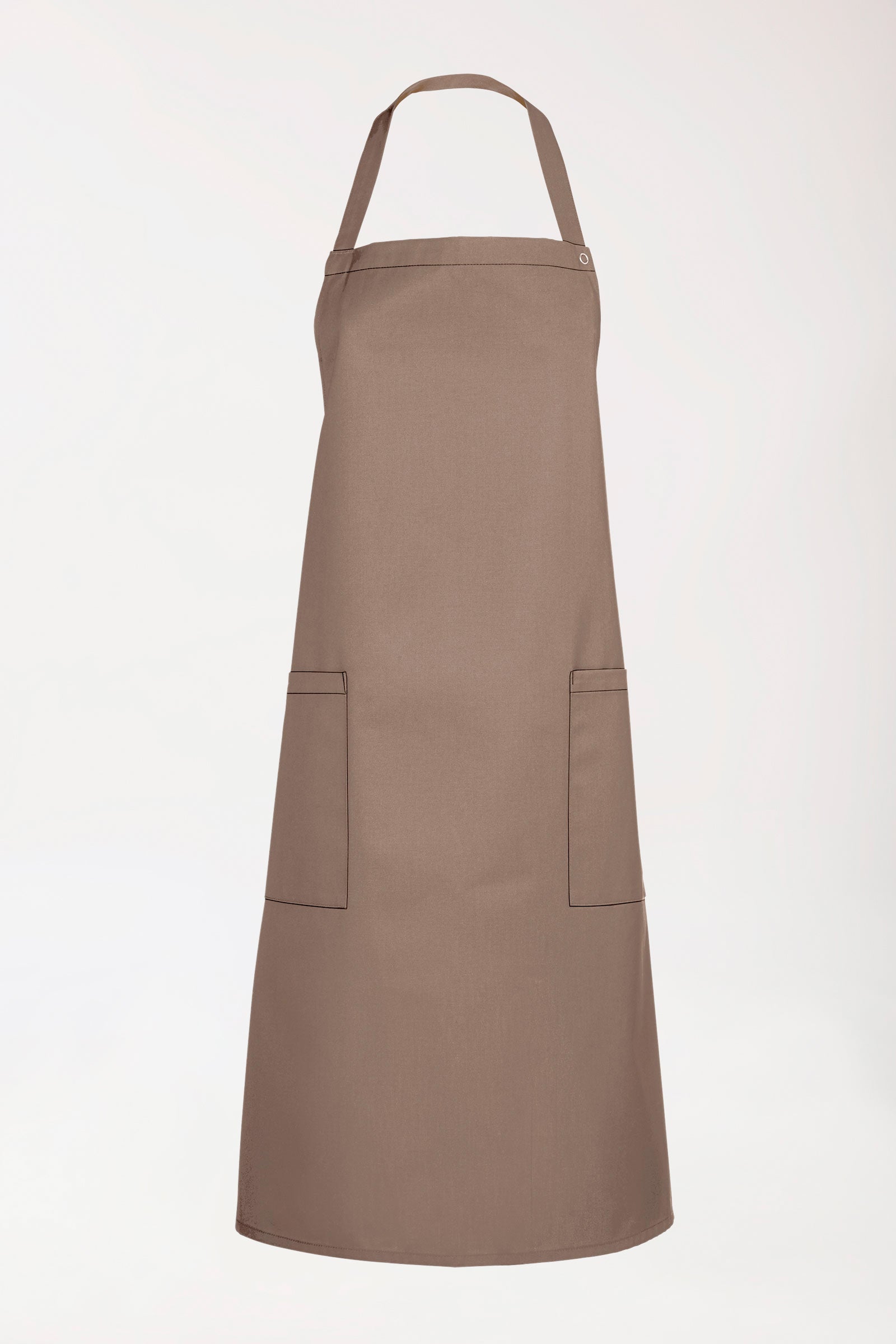 Gastro Latzschürze Unisex - Einheitsgröße taupe, Vorderansicht 