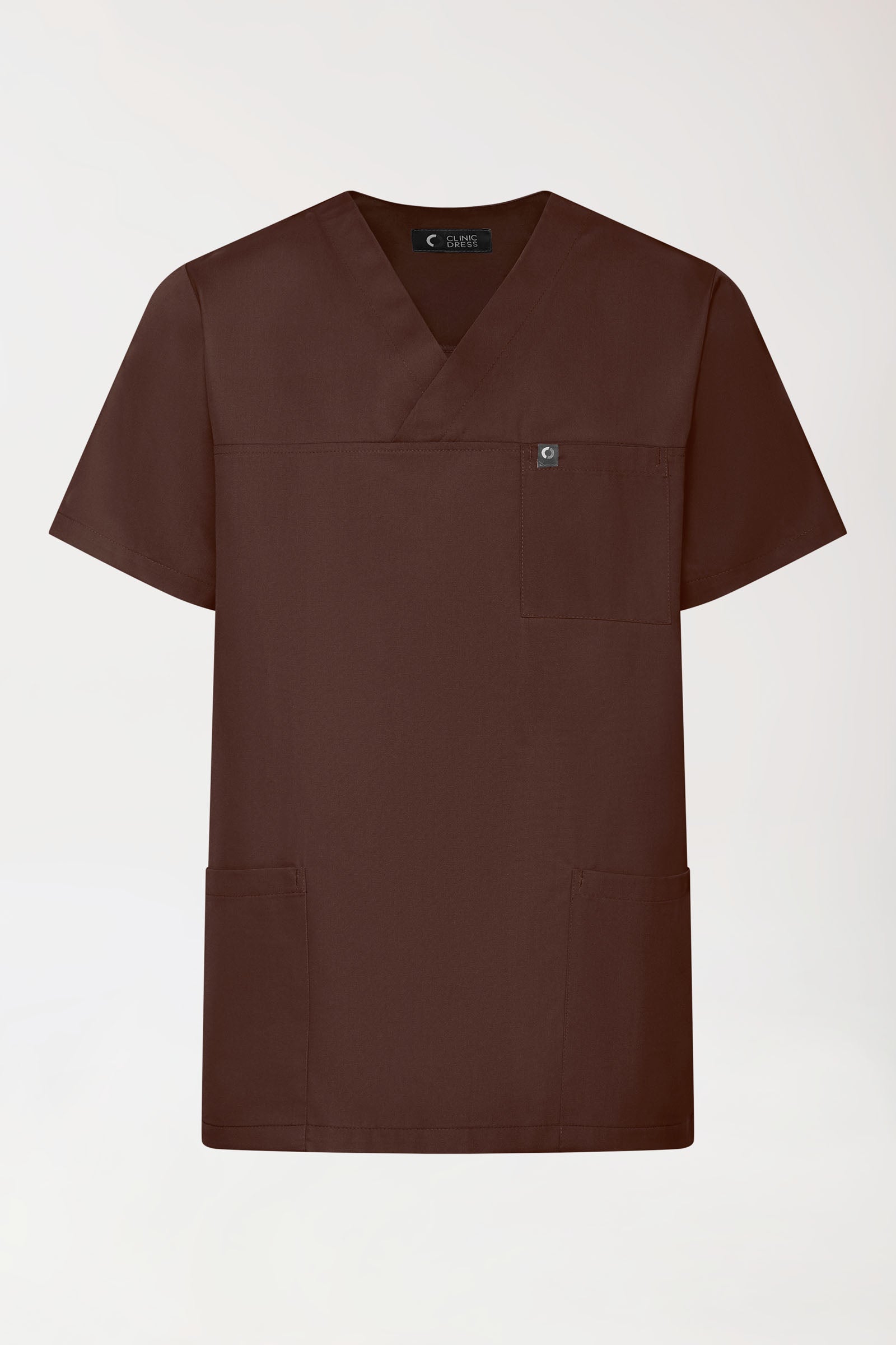 GREEN Stretch Schlupfkasack Unisex - V-Ausschnitt coffee, Vorderansicht 