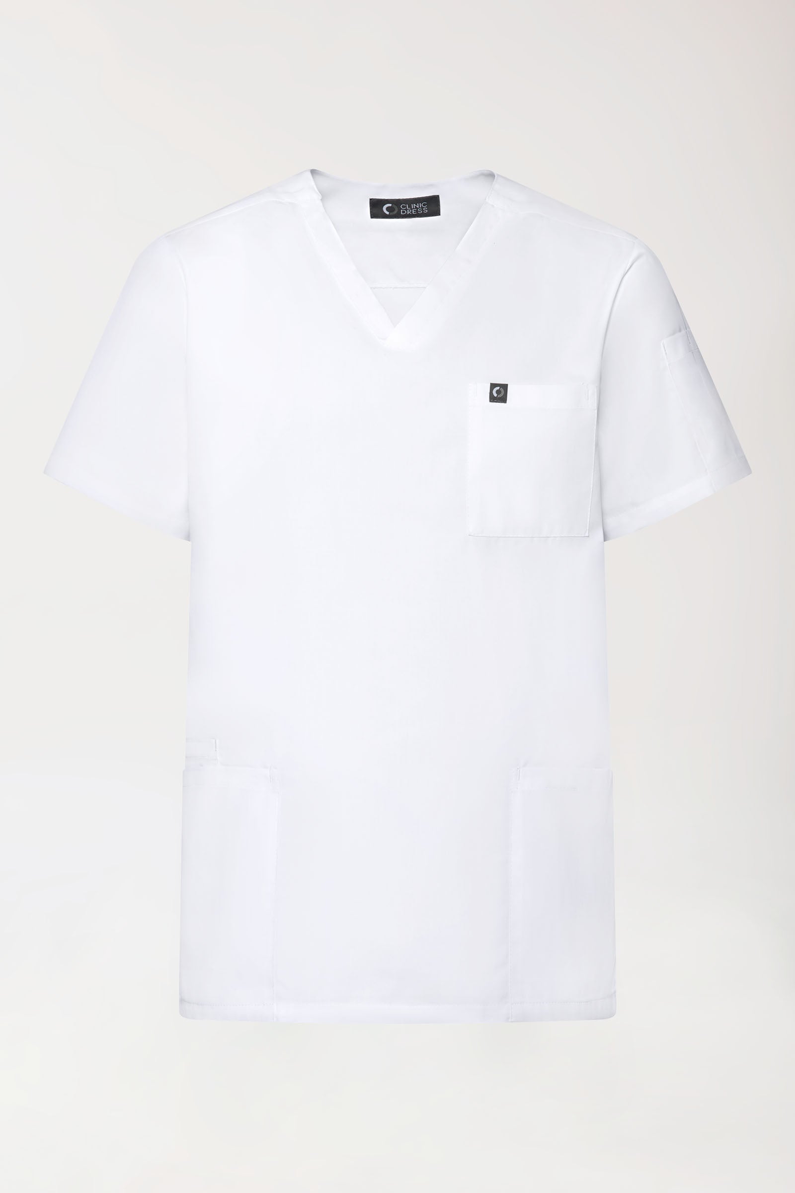 GREEN Stretch Schlupfkasack Unisex - V-Ausschnitt weiß, Vorderansicht 